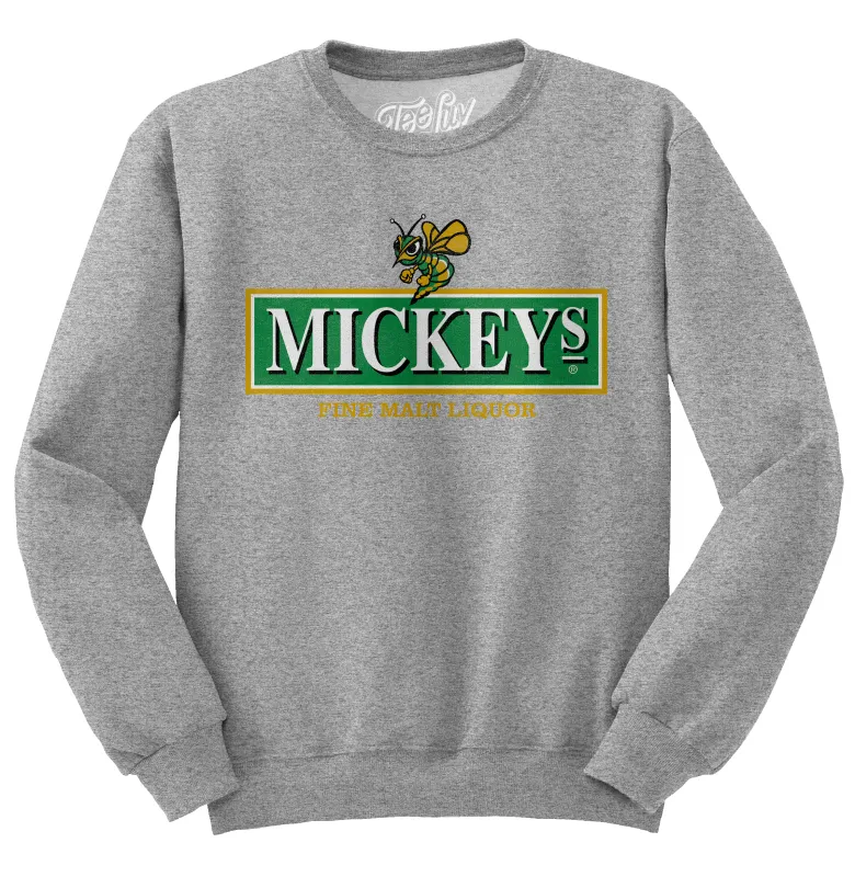 Mickey's Fine Malt Liquor Beer Logo Crewneck Sweatshirt - Athletic Heather Gray made by Zulily