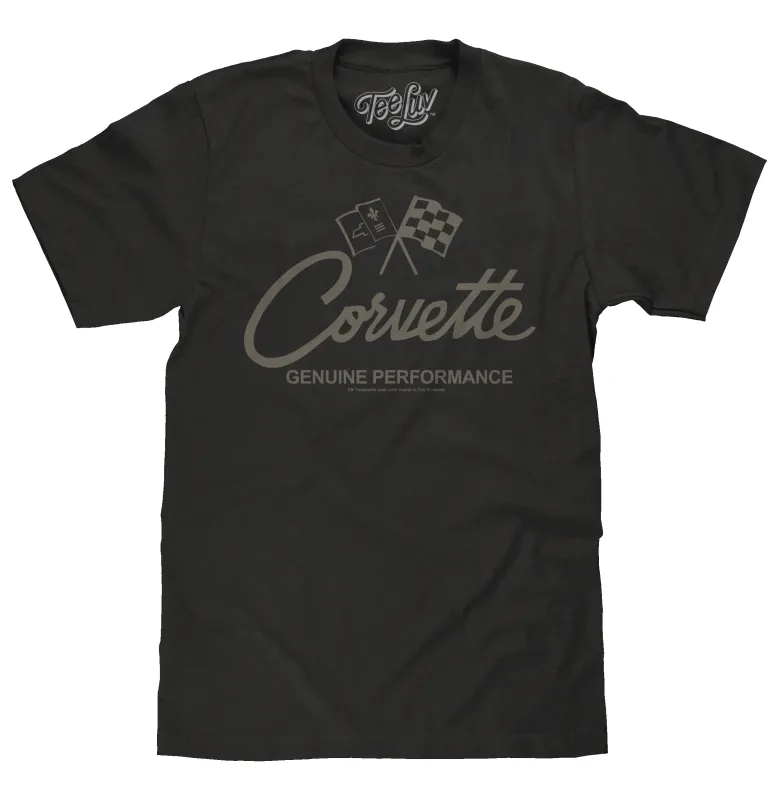 Chevy Corvette Genuine Performance Crossed Flags T-Shirt - Black made by Zulily