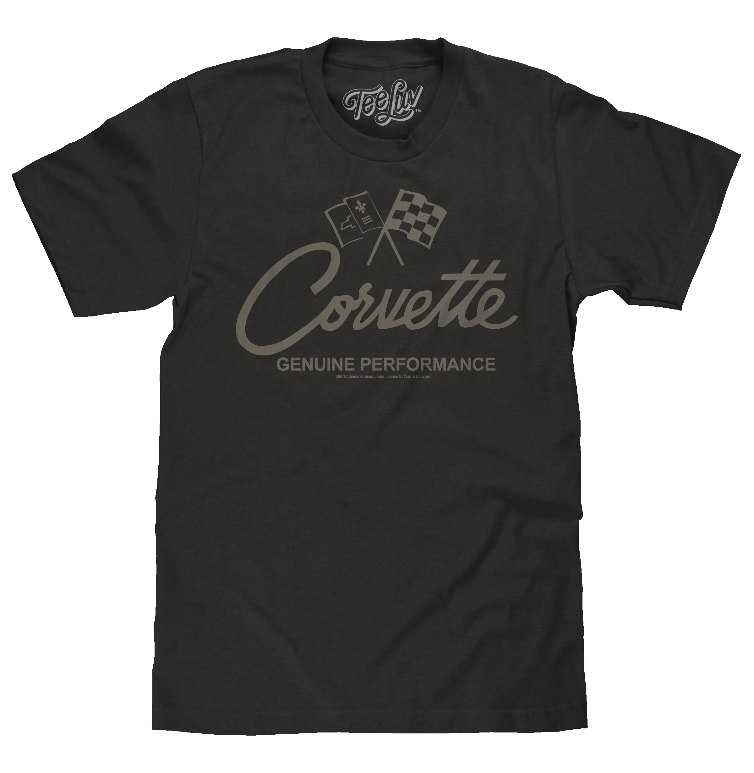 Chevy Corvette Genuine Performance Crossed Flags T-Shirt - Black sold by Zulily