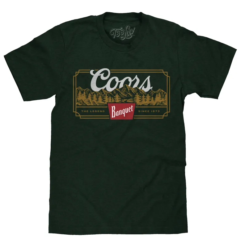 Coors Banquet Beer The Legend Since 1873 Rocky Mountains T-Shirt - Forest Green made by Zulily
