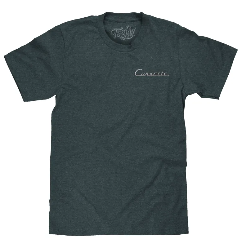 Chevy Corvette C1 Front and Back Print T-Shirt - Navy Heather made by Zulily