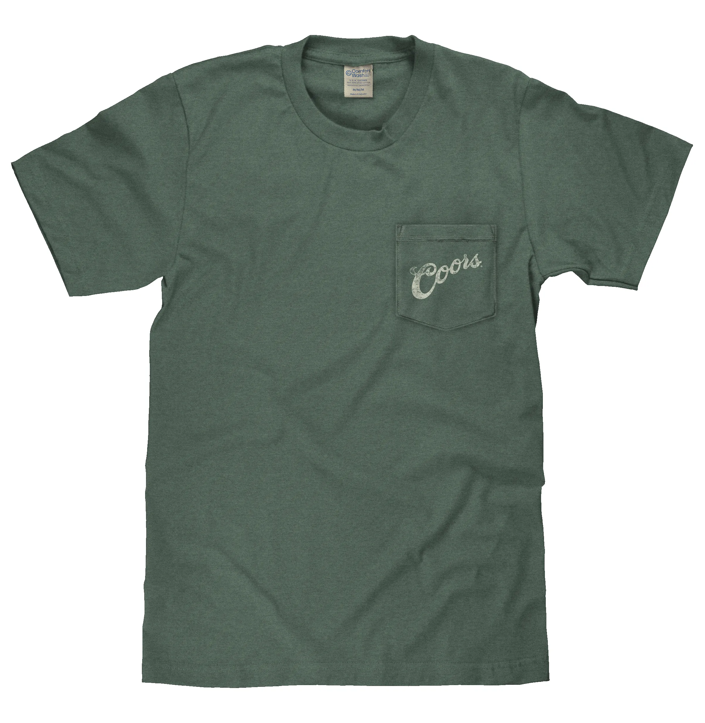 Coors Banquet Beer Rodeo Horse Front Pocket Tee T-Shirt - Cypress Green sold by Zulily