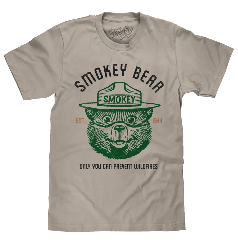 Est 1944 Smokey Bear Shirt Only You Can Prevent Wildfires T-Shirt - Light Gray made by Zulily