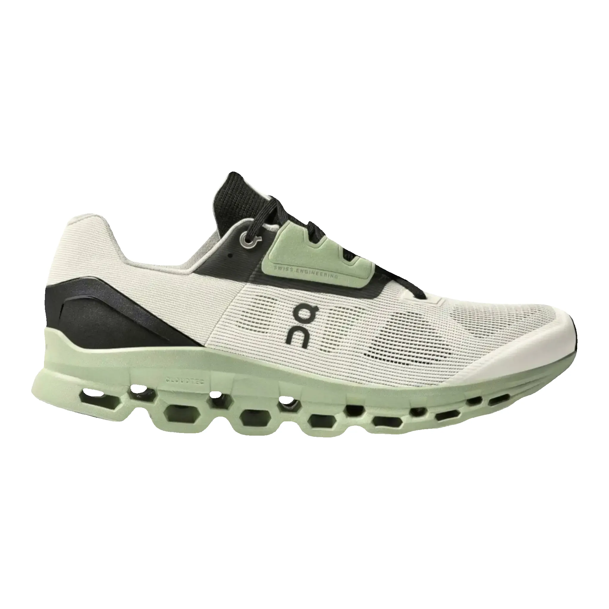 On Cloudstratus Men Running Sneakers White Black Green sold by Zulily