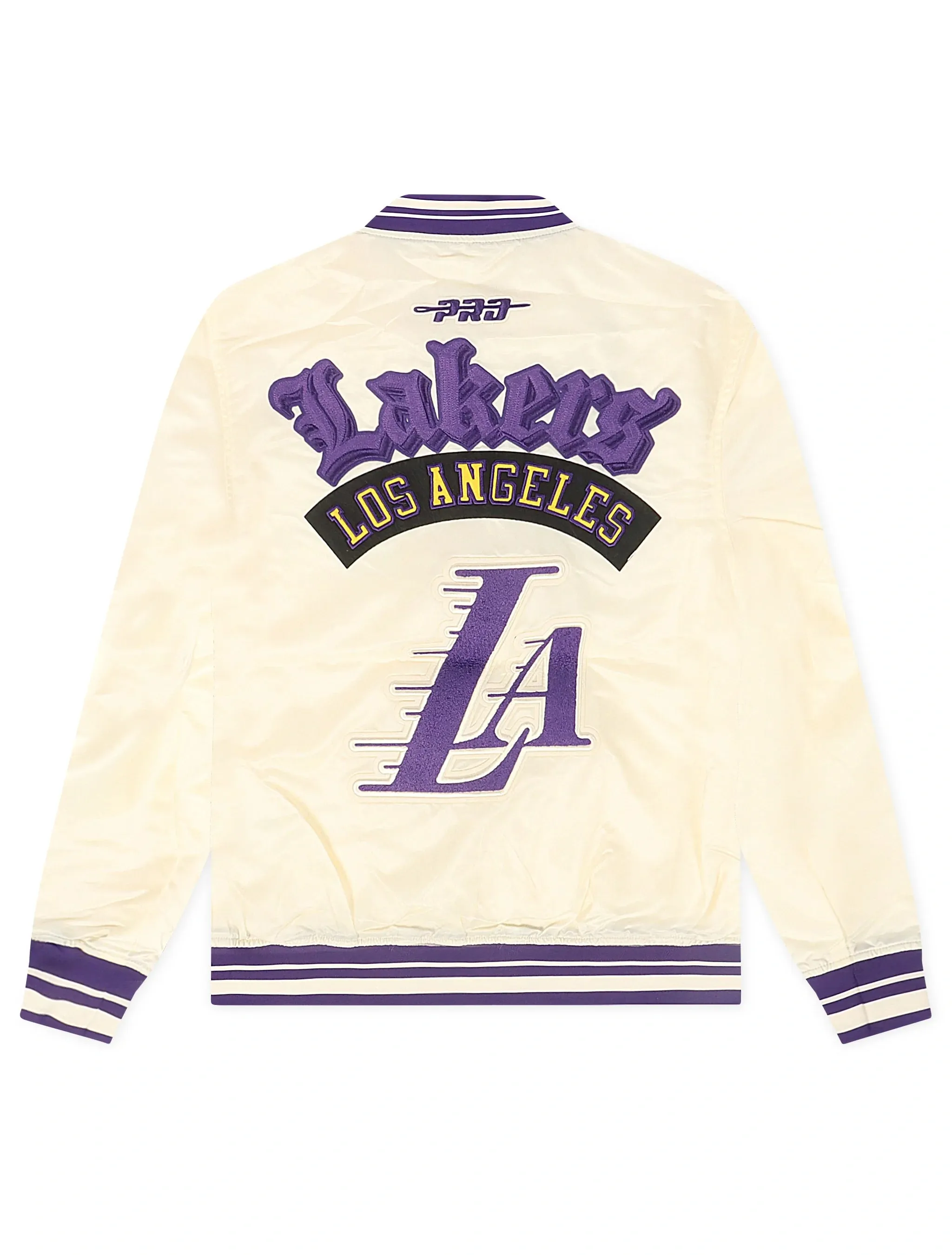 Pro Standard LA Lakers Rib Satin Jacket - Eggshell sold by Zulily product image thumbnail 2
