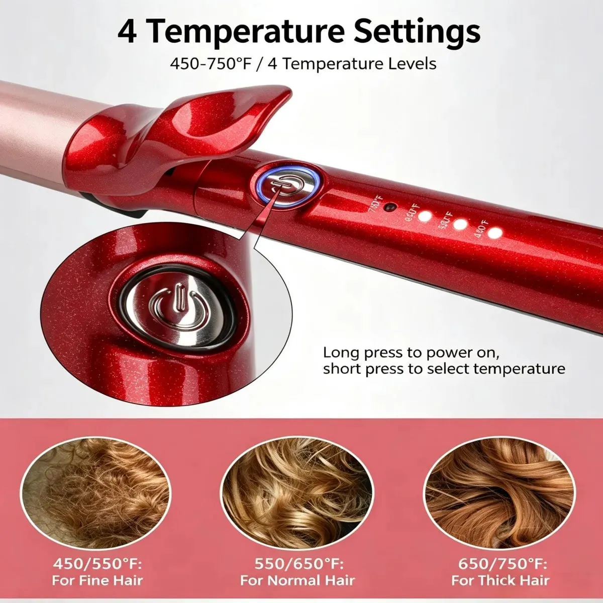 Adjustable Temp Hair Curling Wand sold by Zulily product image thumbnail 4