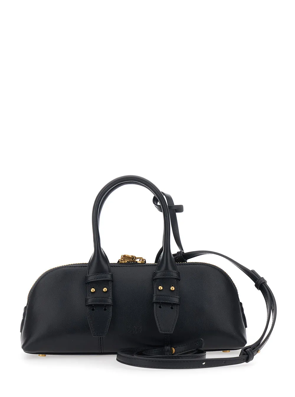 Handbag Bowling Bag Horizontal Black Leather sold by Zulily product image thumbnail 2