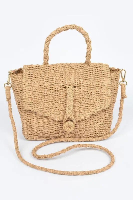 Faux Straw Weaved Clutch Bag made by Zulily