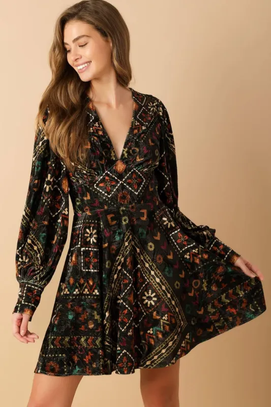 Finding Myself Velvet Woven Mini Dress made by Flying Tomato