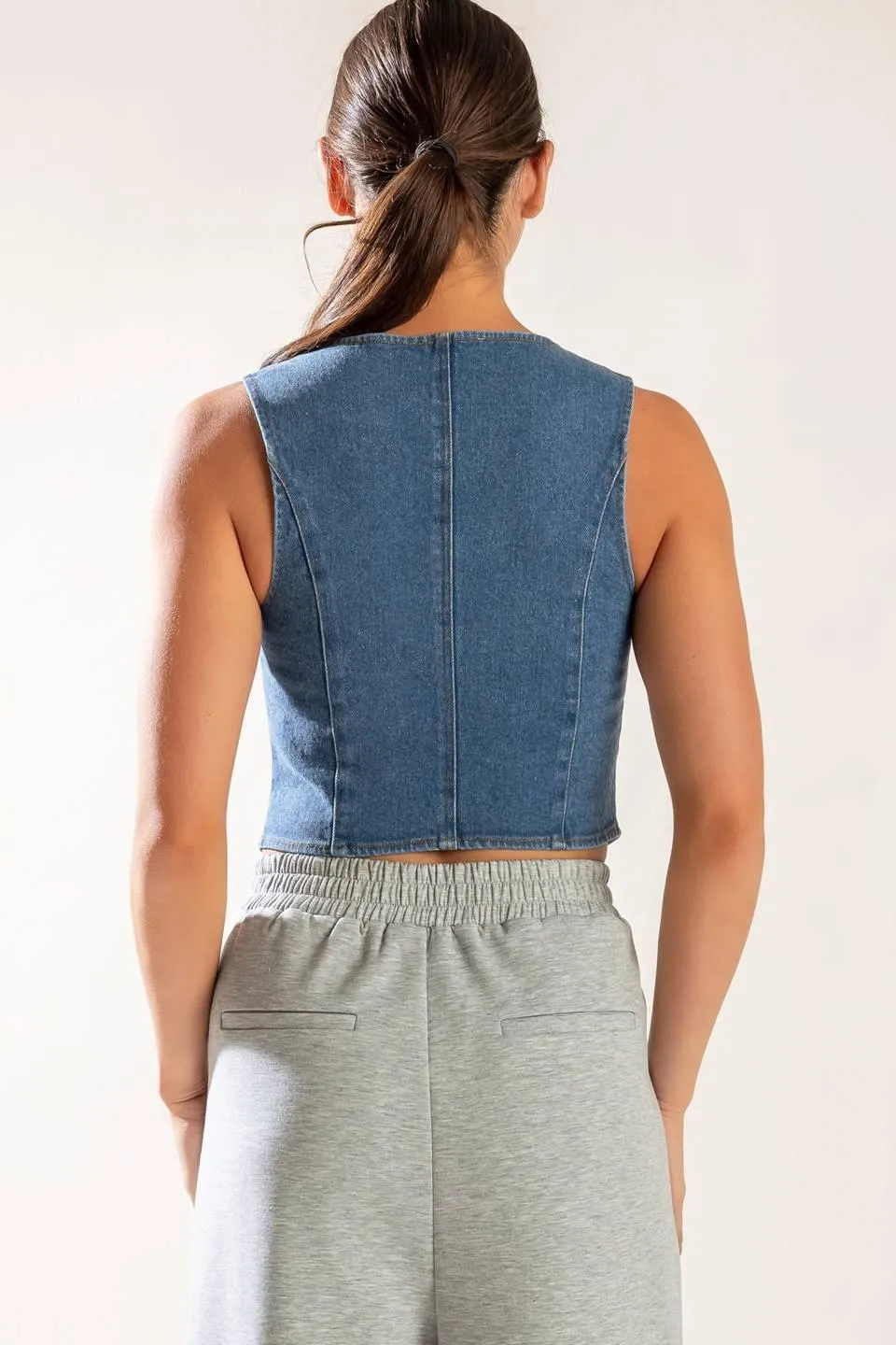 Island Daydreams Denim Vest sold by Zulily product image thumbnail 4