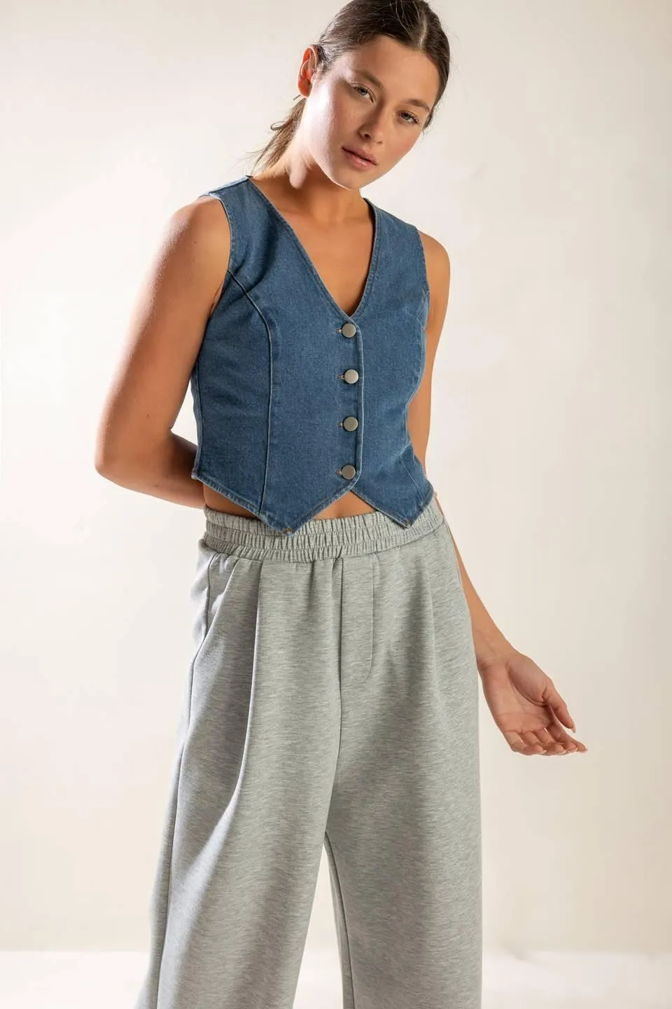 Island Daydreams Denim Vest sold by Zulily