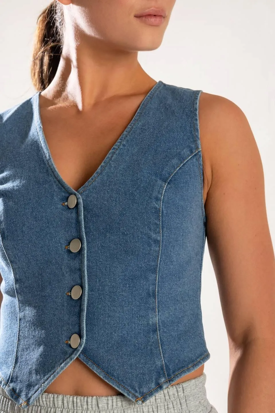 Island Daydreams Denim Vest sold by Zulily product image thumbnail 2