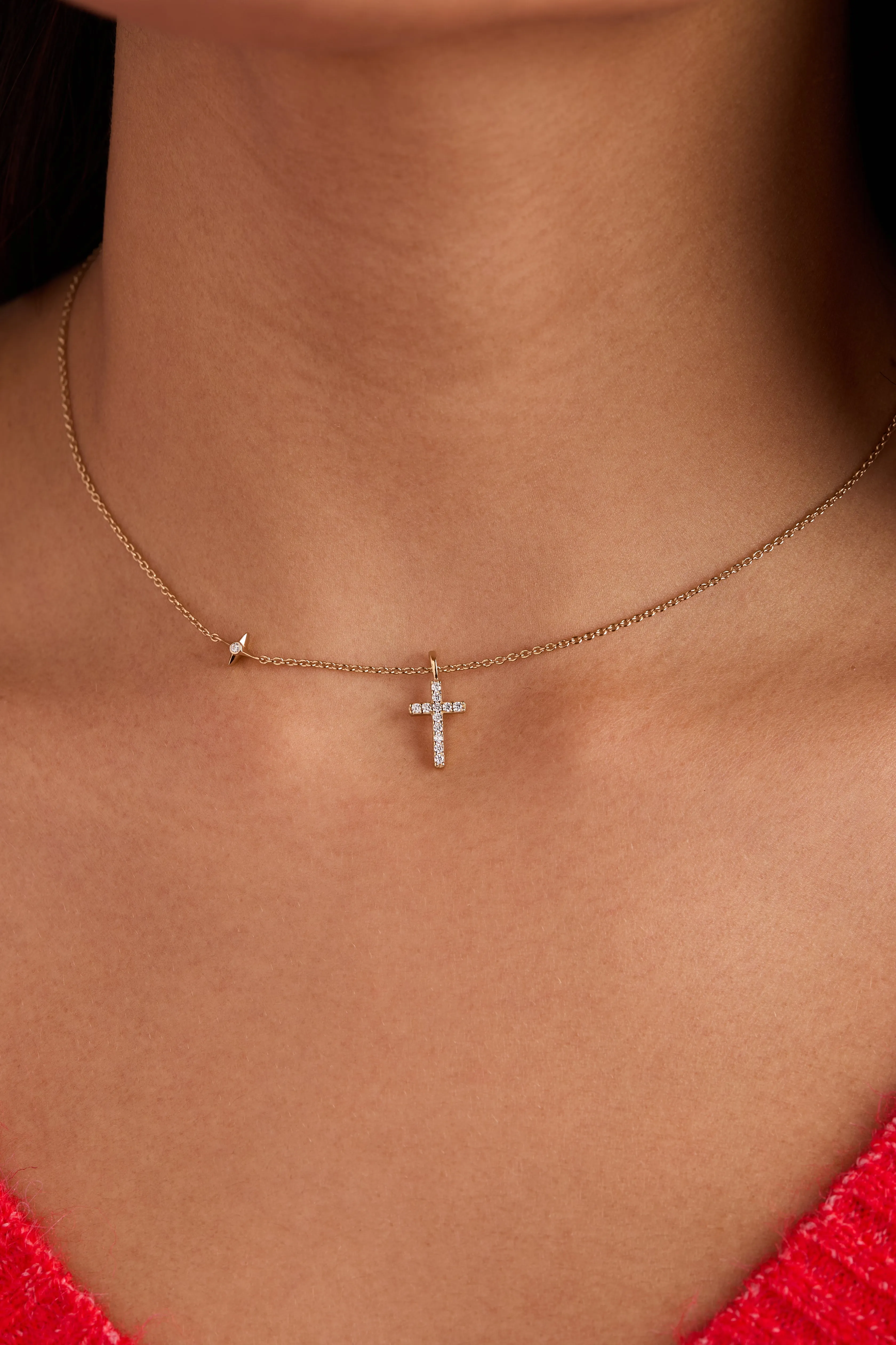 Cross Delicate Pave Crystal Pendant Necklace sold by Zulily product image thumbnail 2