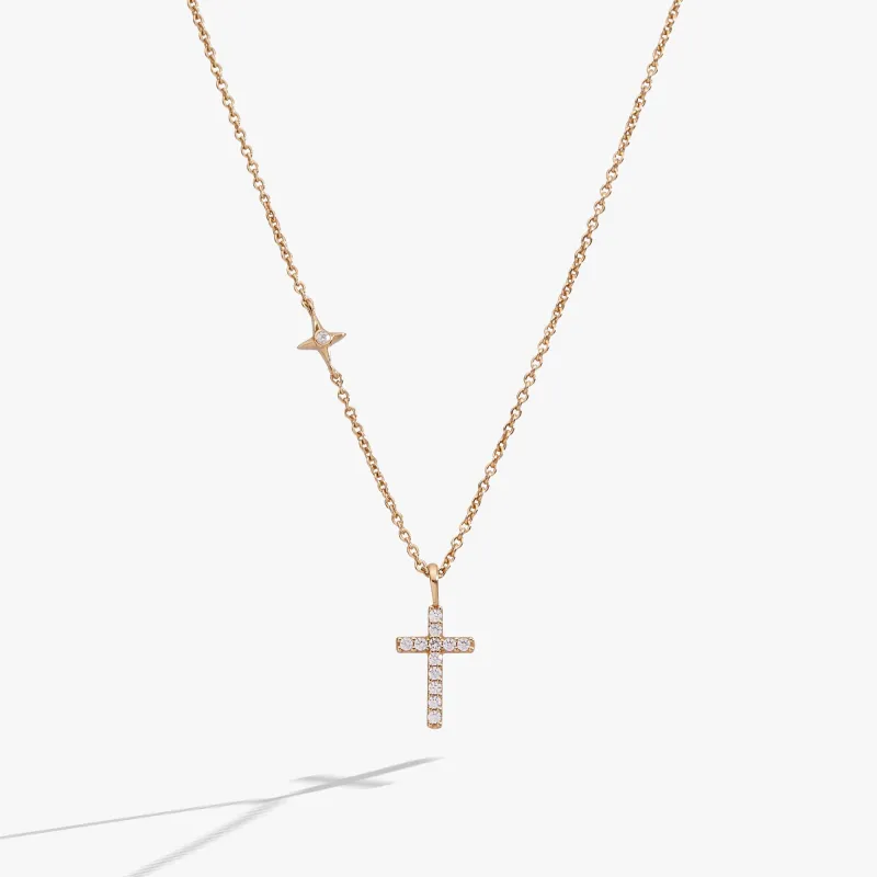 Cross Delicate Pave Crystal Pendant Necklace made by Alex and Ani