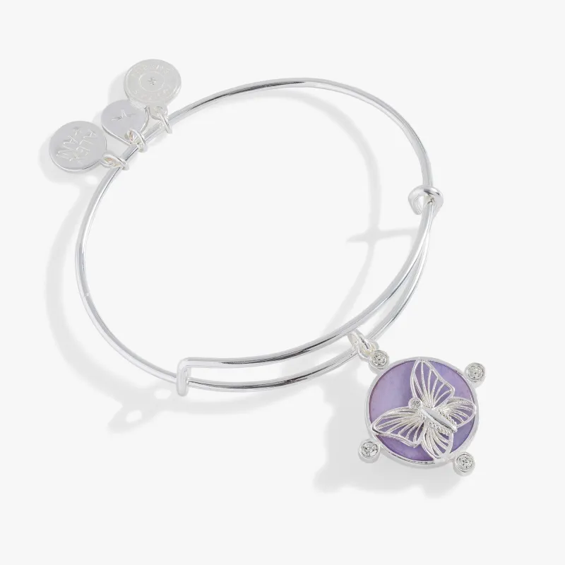 Lavender Butterfly Charm Bangle made by Alex and Ani