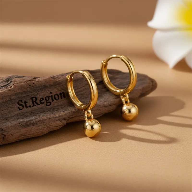 Goldtone Ball Hoop Earrings made by Zulily