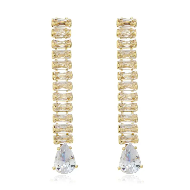 Crystal & Goldtone Drop Earrings made by Zulily