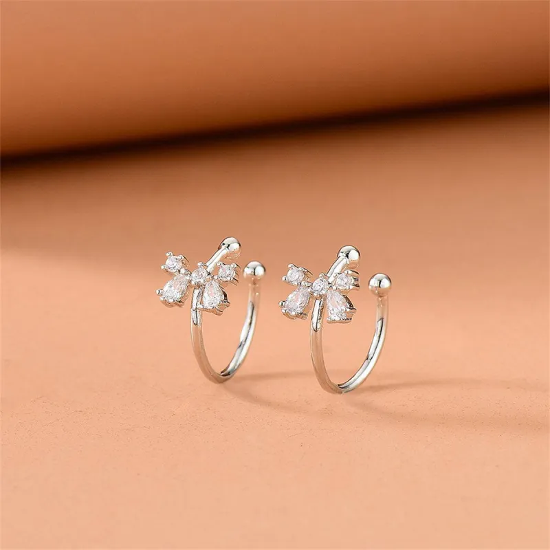 Crystal & Cubic Zirconia Bow Ear Cuffs made by Zulily