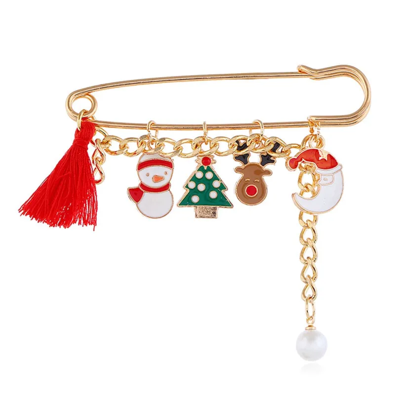 Cubic Zirconia & Pearl Polyster Goldtone Snowman Pin Brooch made by Zulily