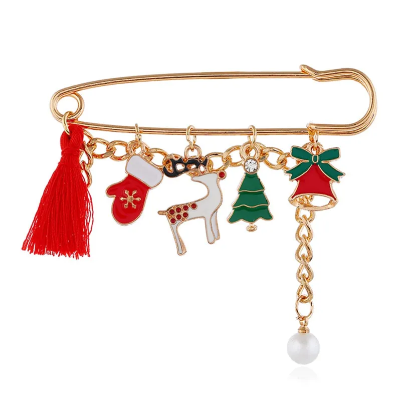 Cubic Zirconia & Pearl Polyster Goldtone Reindeer Pin Brooch made by Zulily