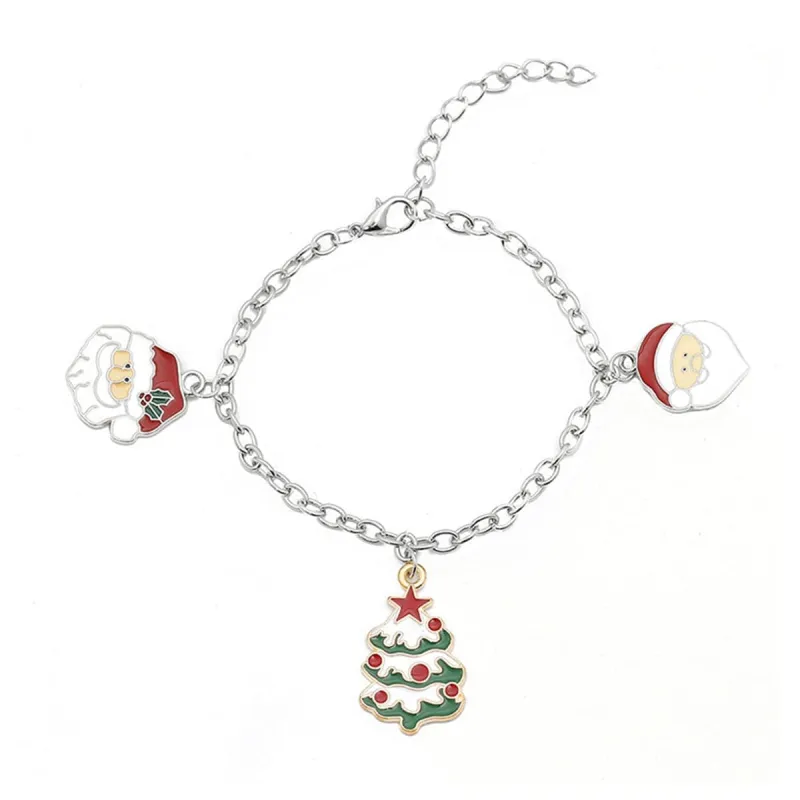 Two-tone Christmas Tree & Santa Charm Bracelet made by Zulily
