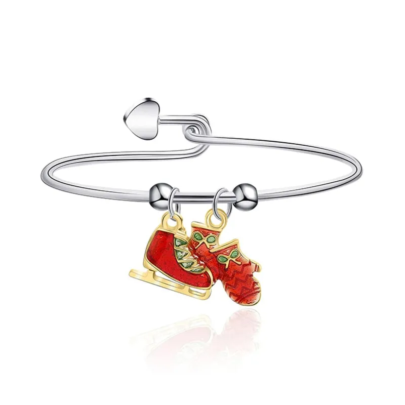 Red & Two-Tone Skate & Mitten Charm Bangle made by Zulily