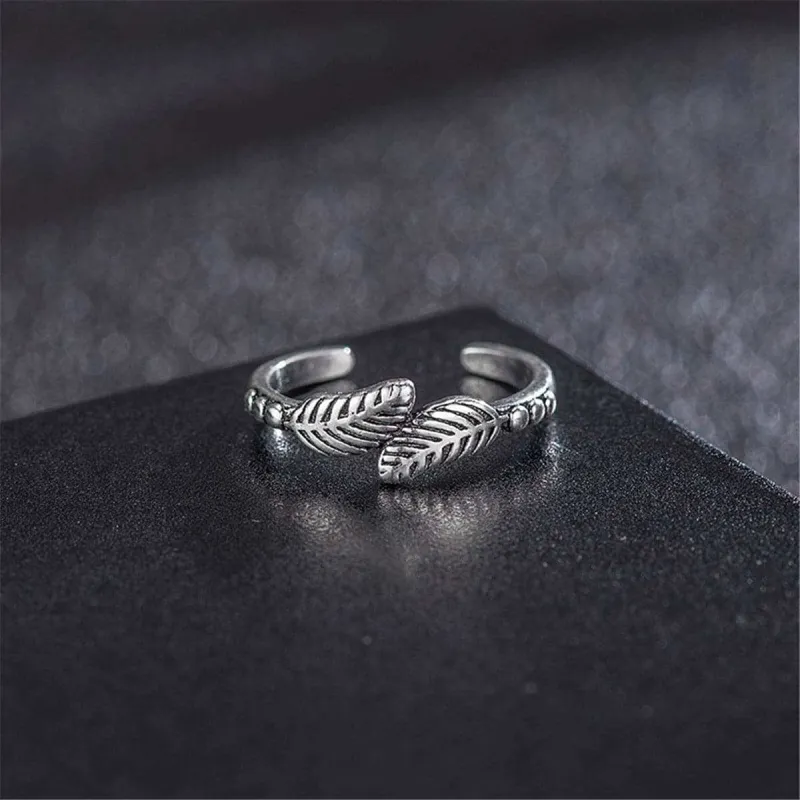 Cubic Zirconia & Silvertone Leaf Adjustable Toe Ring Set made by Zulily