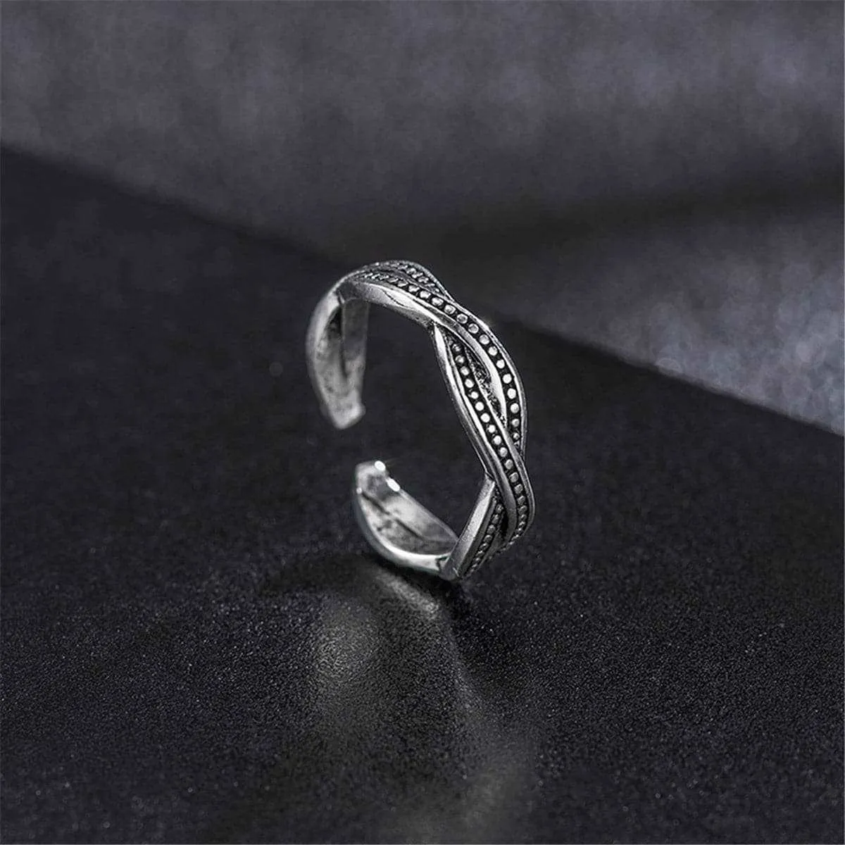 Cubic Zirconia & Silvertone Leaf Adjustable Toe Ring Set sold by Zulily product image thumbnail 2