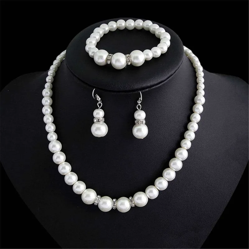 Cubic Zirconia & Pearl Silvertone Jewelry Set made by Zulily