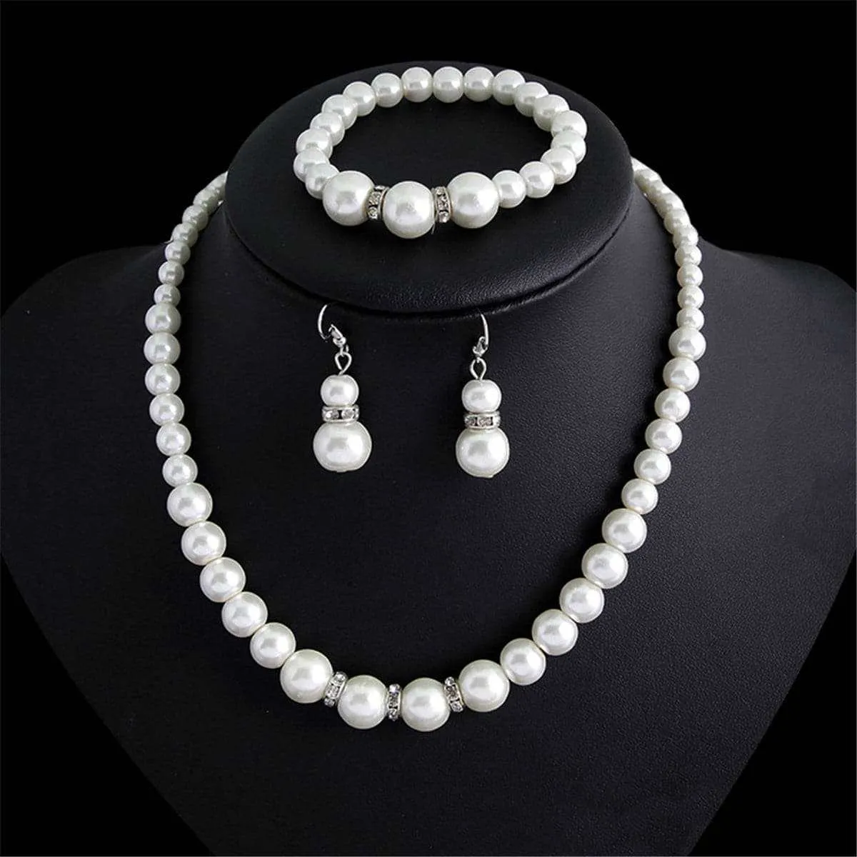 Cubic Zirconia & Pearl Silvertone Jewelry Set sold by Zulily