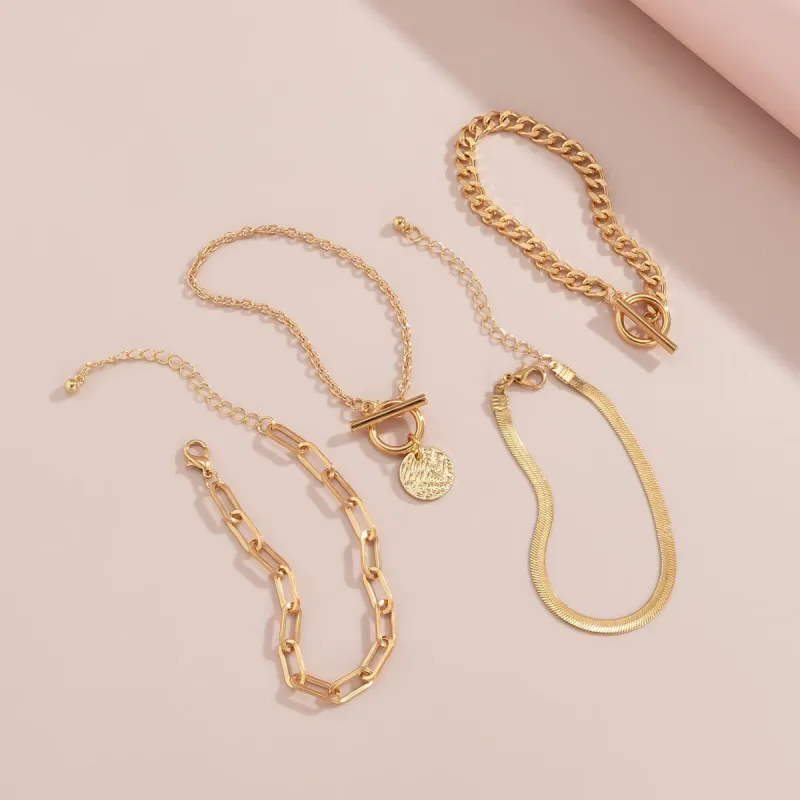 Goldtone Chain Adjustable Bracelet Set made by Zulily