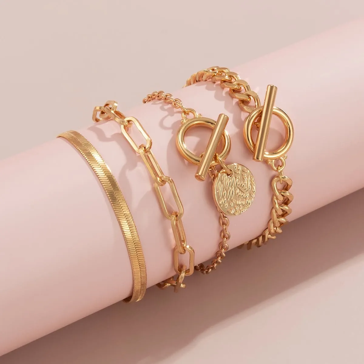 Goldtone Chain Adjustable Bracelet Set sold by Zulily product image thumbnail 2