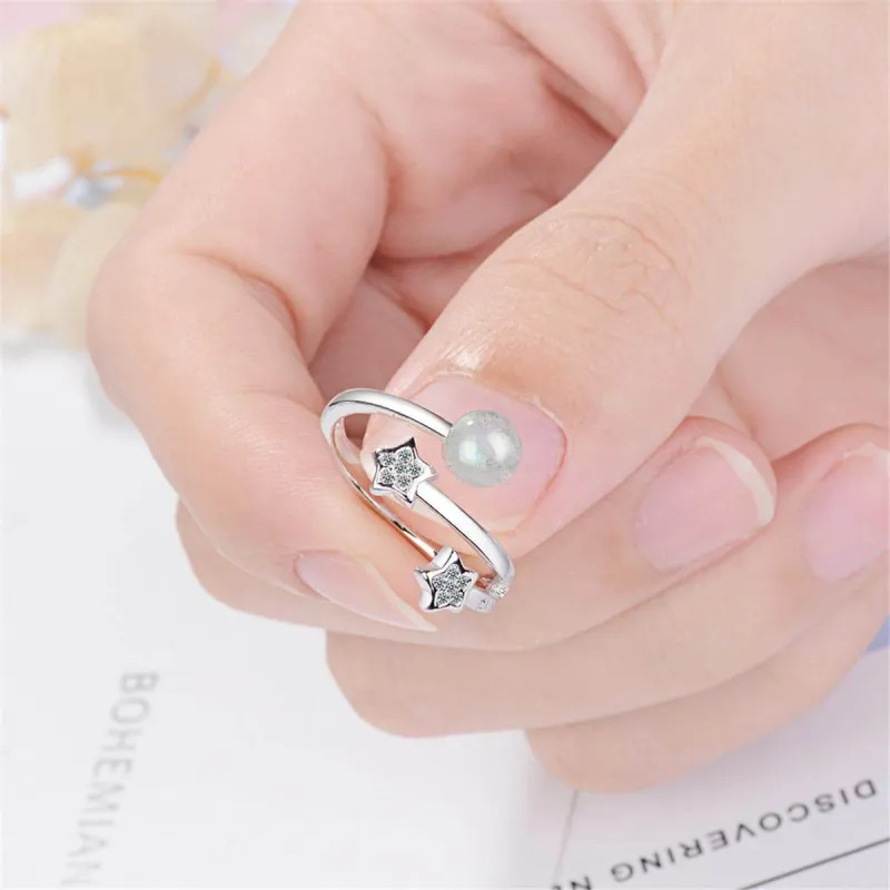 Cubic Zirconia & Moonstone Star Wrap Ring made by Zulily