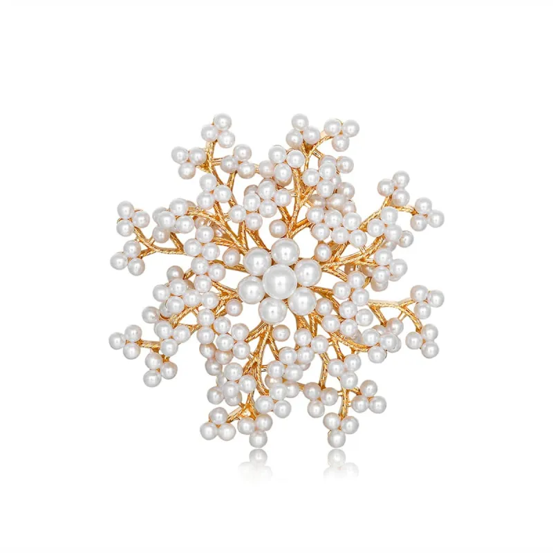 Pearl & Goldtone Flower Brooch made by Zulily