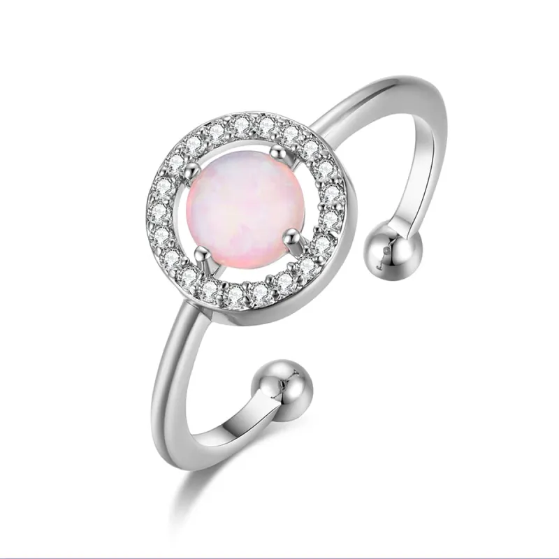 Opal & Cubic Zirconia Openwork Ring made by Zulily