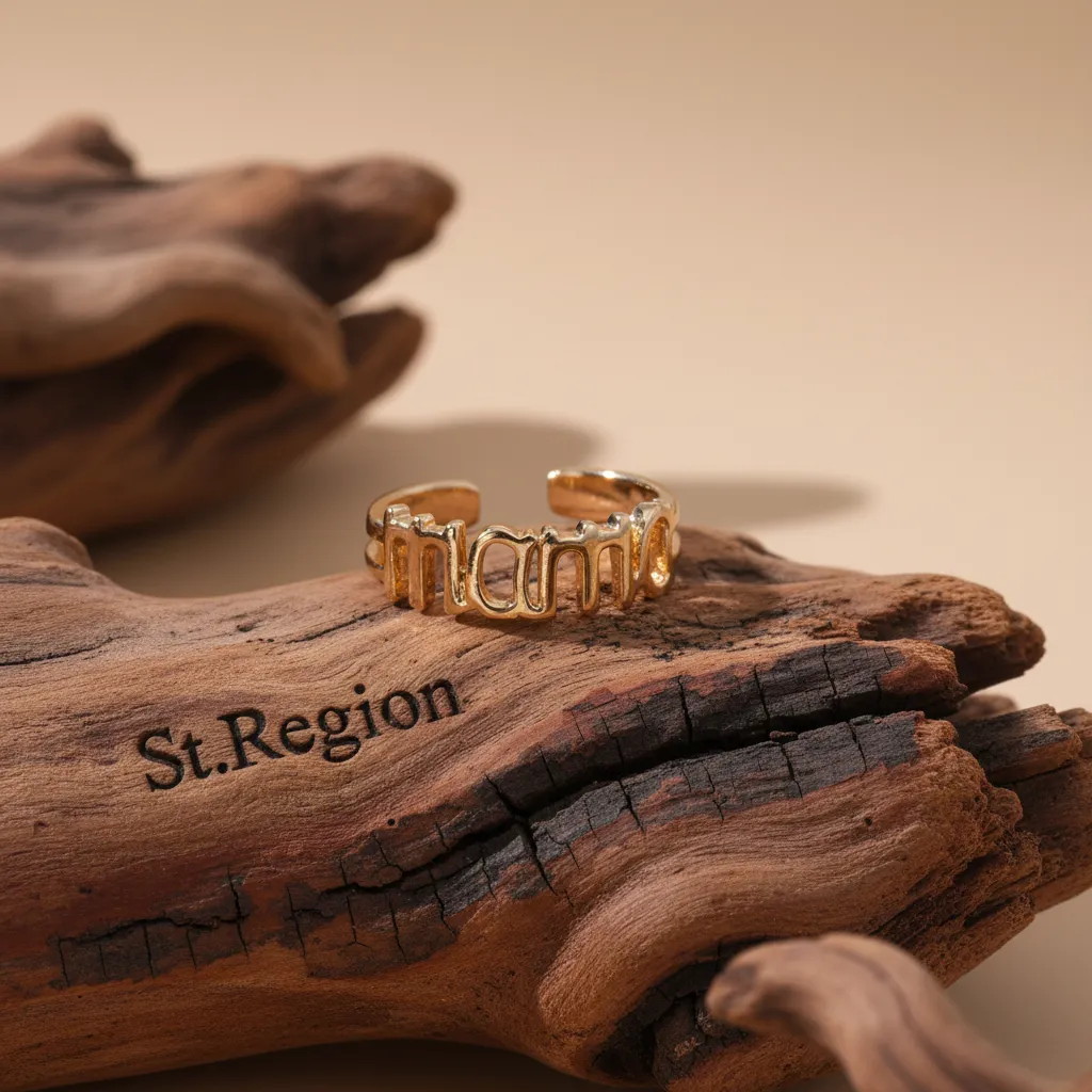 Goldtone 'Mama' Open Ring sold by Zulily