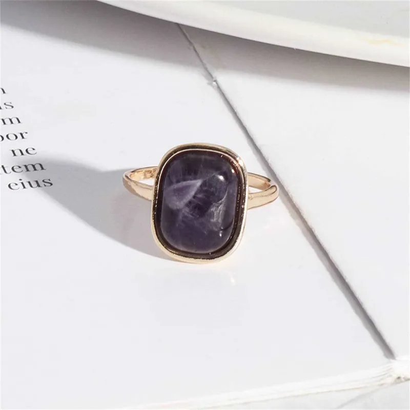 Purple Quartz & Goldtone Cushion-Cut Ring made by Zulily