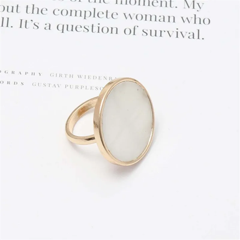 Shell & Goldtone Round Ring made by Zulily
