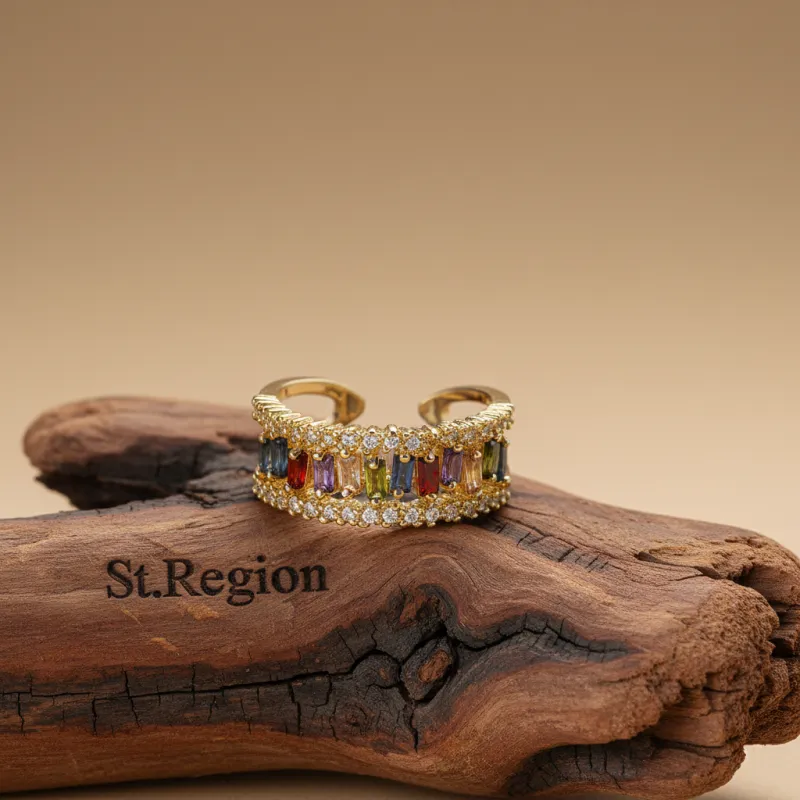 Multicolor Crystal & Cubic Zirconia Goldtone Open Ring made by Zulily