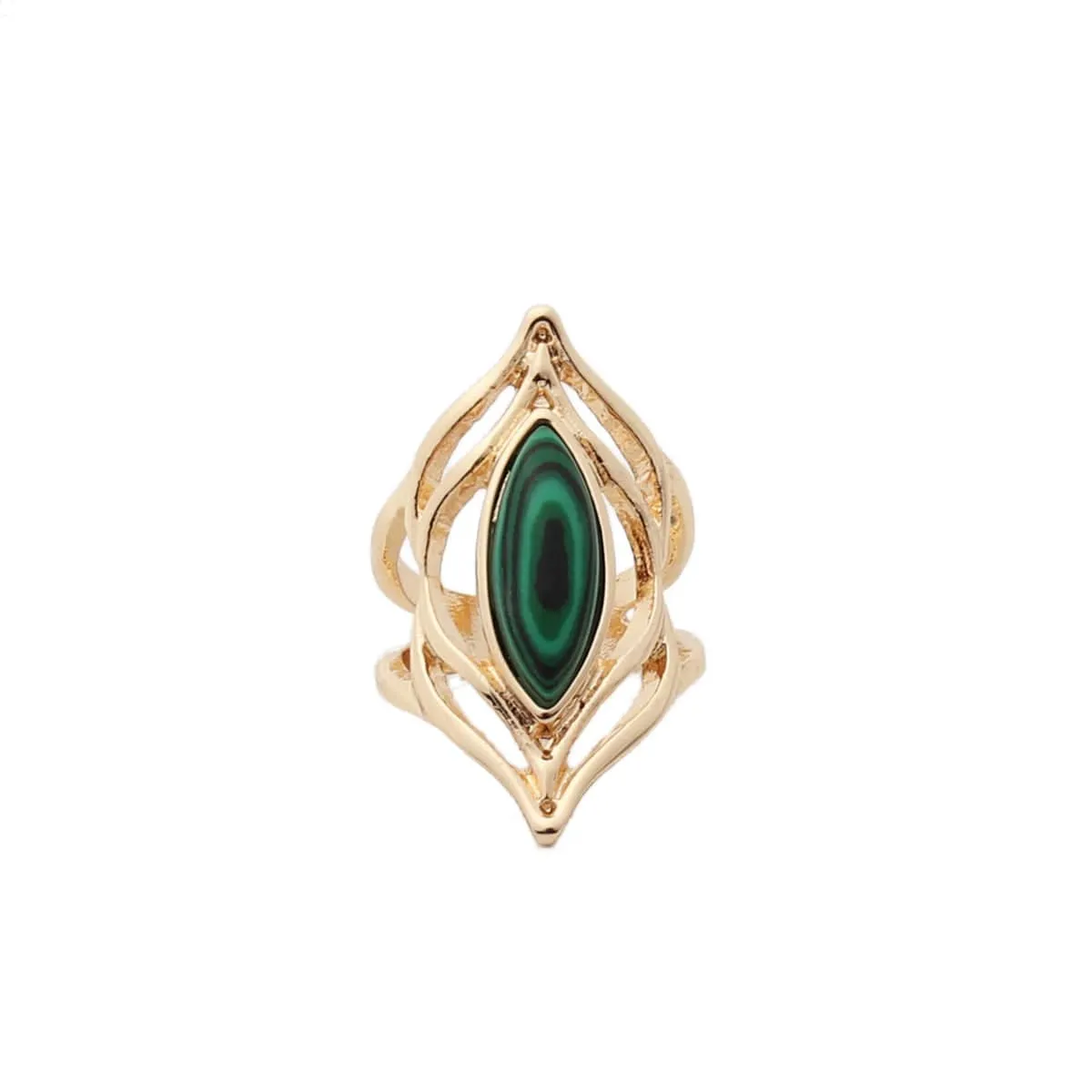 Malachite & Goldtone Eye Ring sold by Zulily product image thumbnail 2