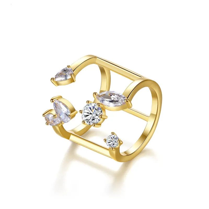 Crystal & Goldtone Open Ring made by Zulily