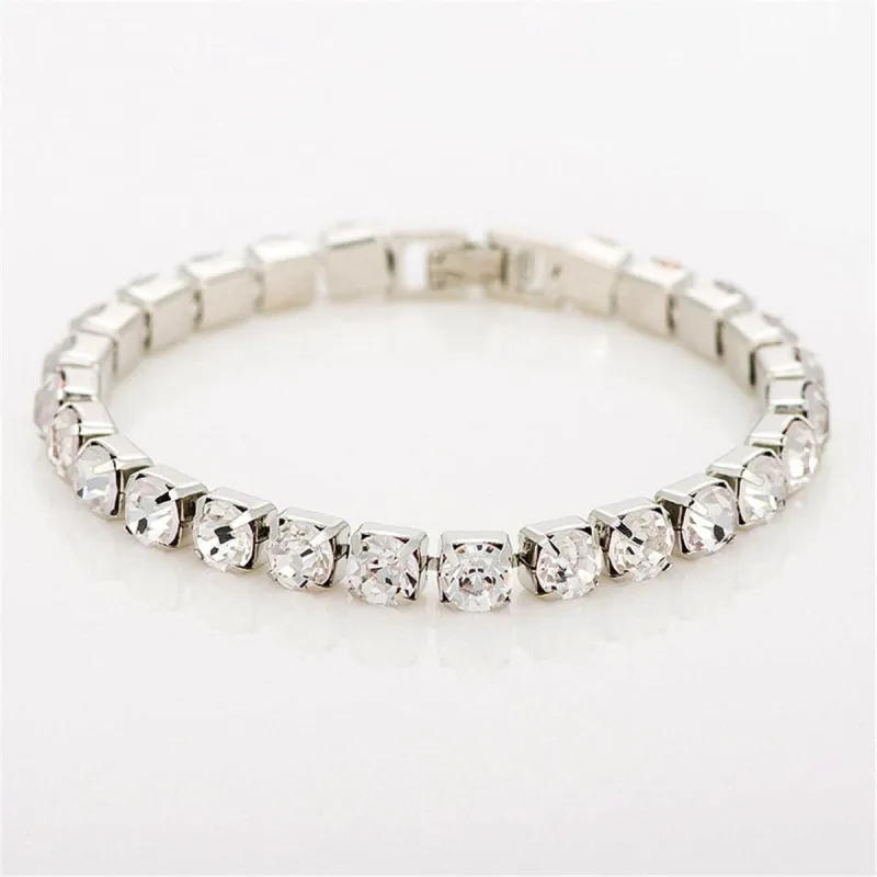 Cubic Zirconia & Silvertone Round Tennis Bracelet made by Zulily