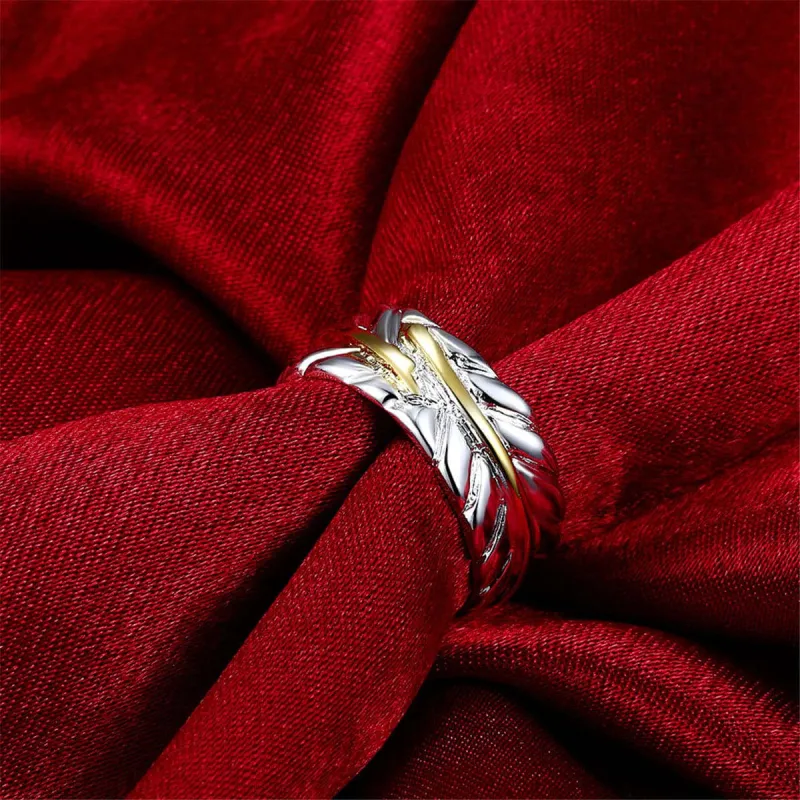 Silvertone & Goldtone Wing Open Ring made by Zulily