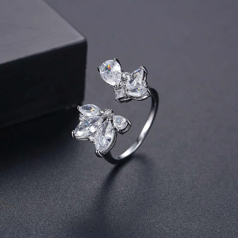 Crystal & Cubic Zirconia Marquise-Cut Open Ring made by Zulily