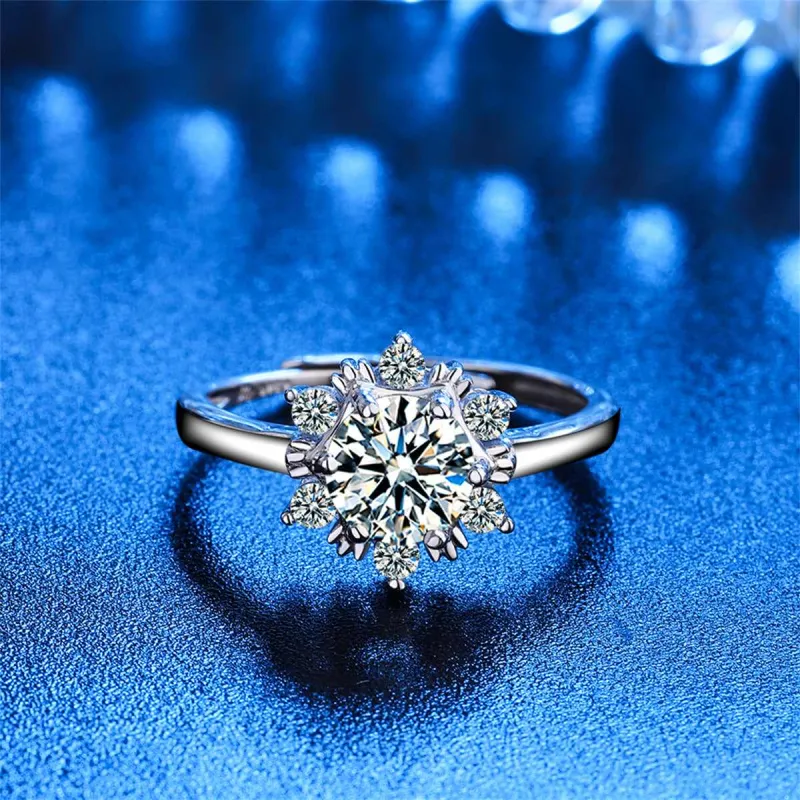 Cubic Zirconia & Crystal Snowflake Adjustable Ring made by Zulily