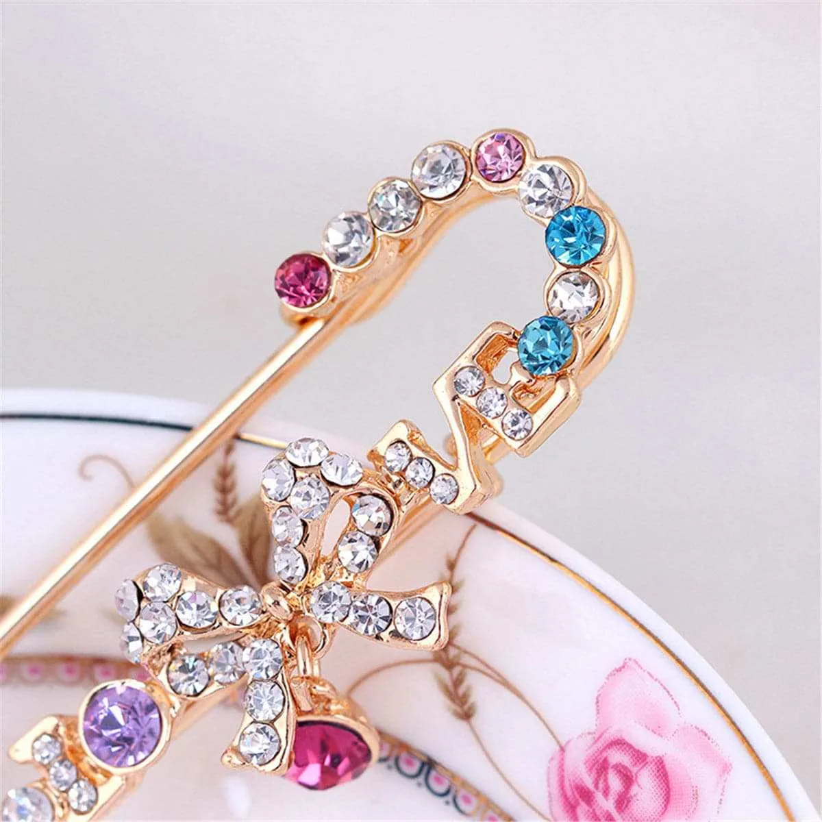 Goldtone & Cubic Zirconia Bow-Accent Safety Pin Brooch sold by Zulily product image thumbnail 3