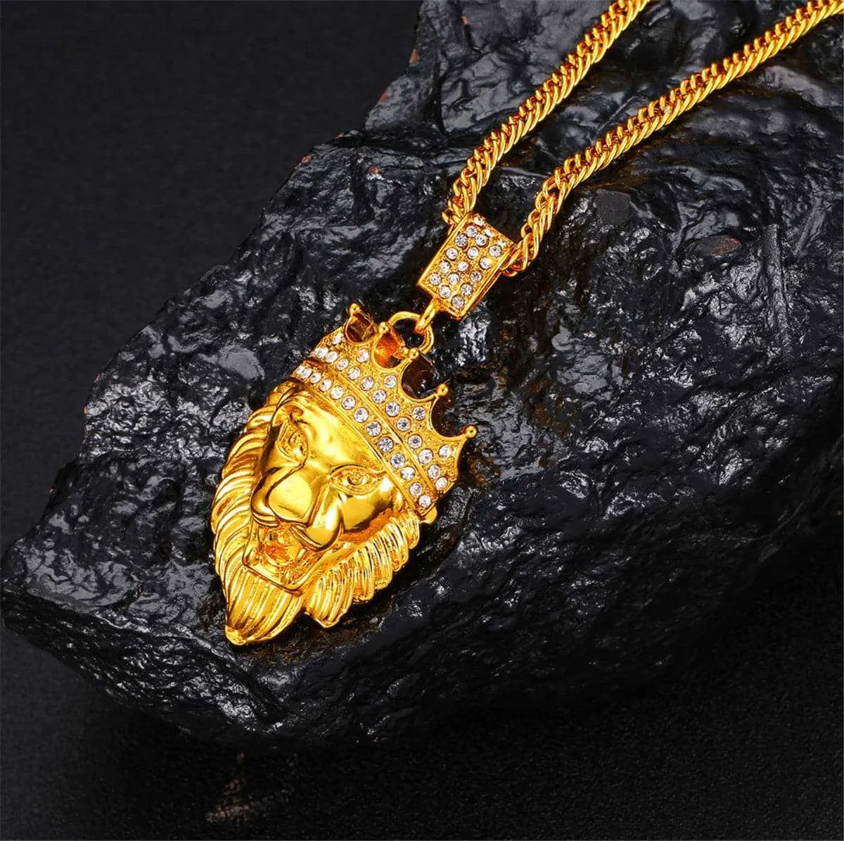 Cubic Zirconia & Goldtone Lion's Head Pendant Necklace sold by Zulily product image thumbnail 2