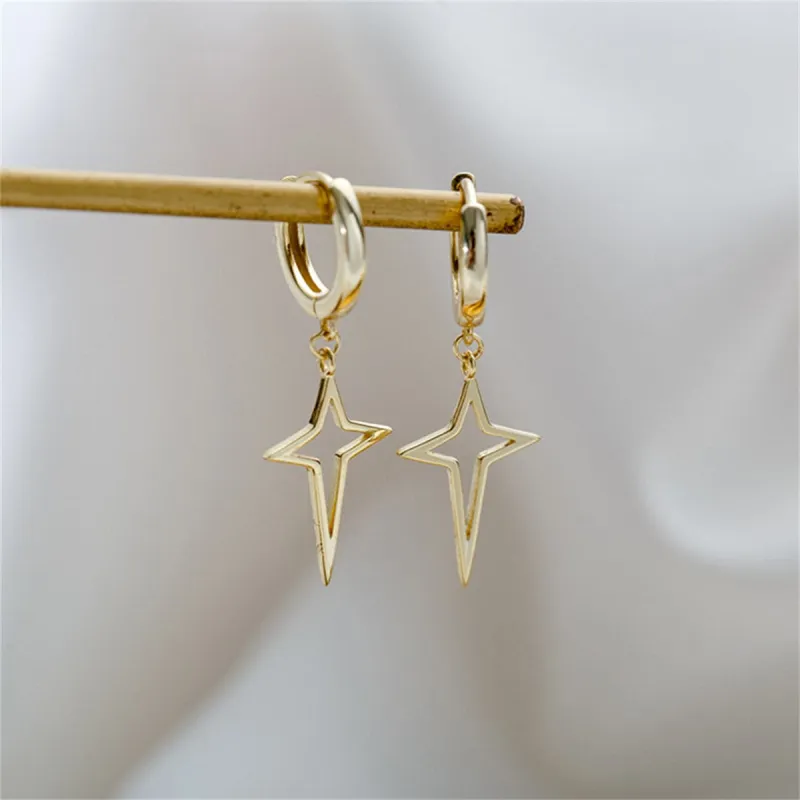Goldtone Star Huggie Earrings made by Zulily