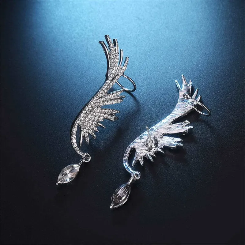Cubic Zirconia & Crystal Wing Ear Climbers made by Zulily