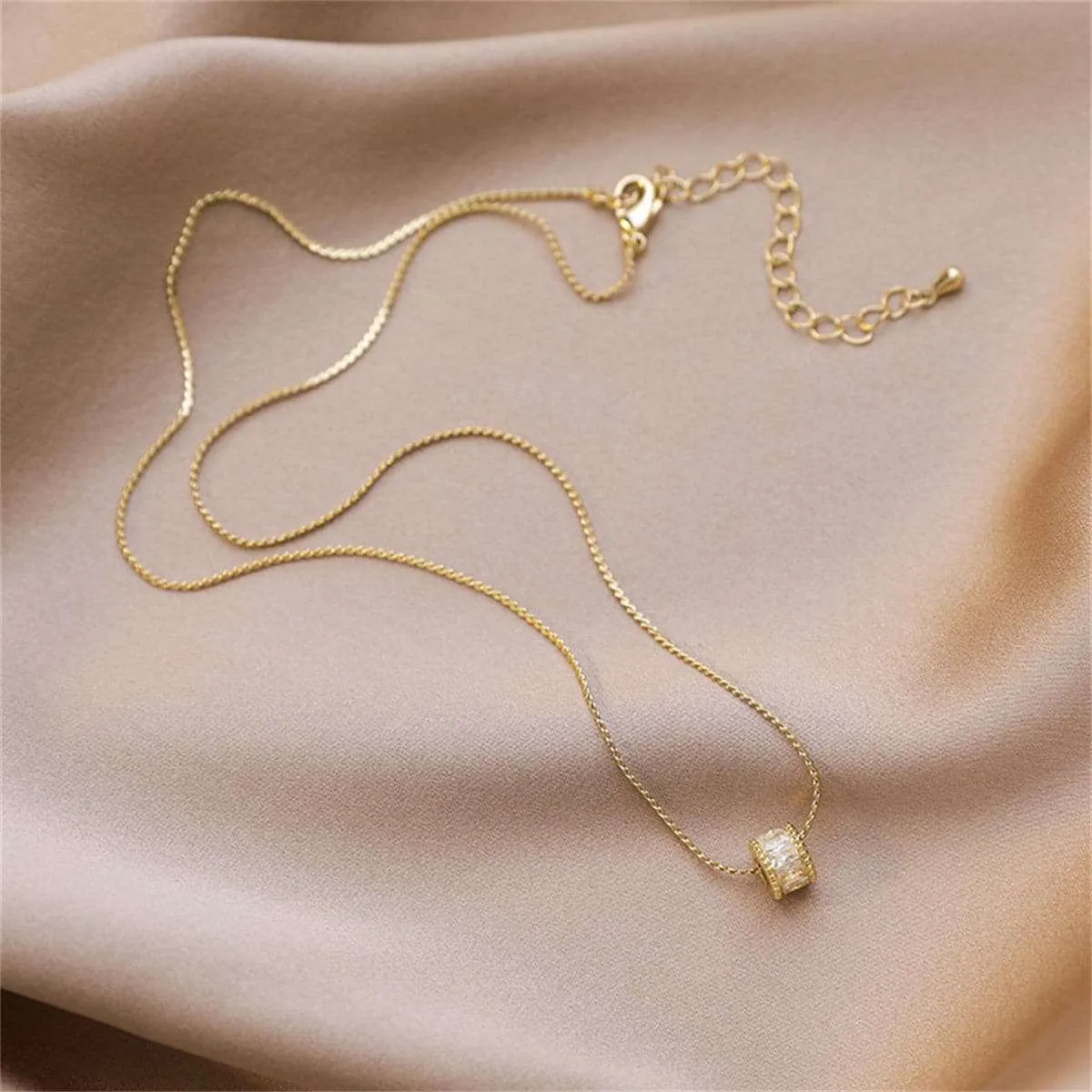 Cubic Zirconia & Goldtone Cylinder Pendant Necklace sold by Zulily product image thumbnail 2